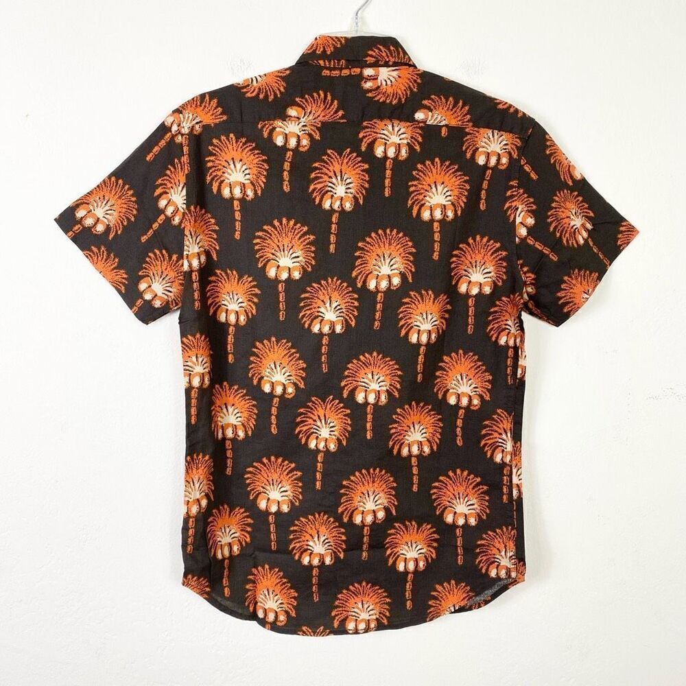 Taylor Stitch The Short Sleeve Hawthorne in Mirage Palm Linen Blend Button Up XS - Picture 3 of 7